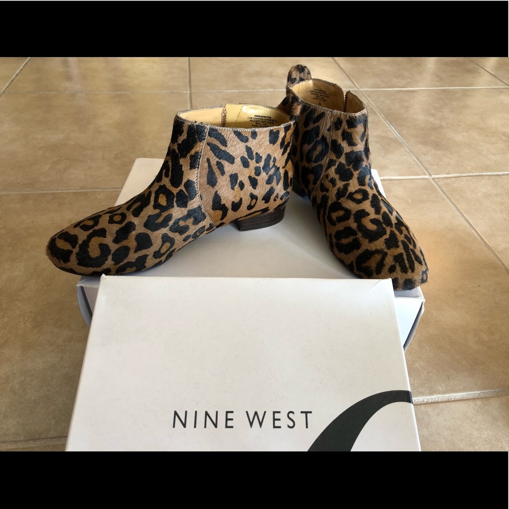 Nine West Size 6 Leopard Print Booties - image 1